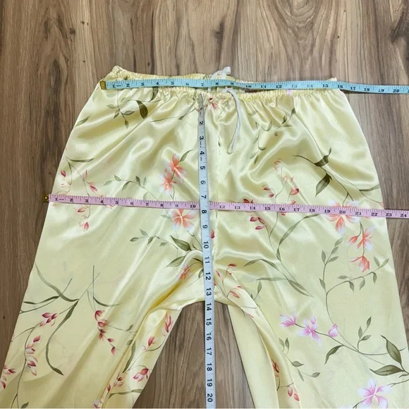 Oscar de la Renta Pink label Peignoir Top Kimono Robe Pant set Floral Print L - Picture 13 of 17